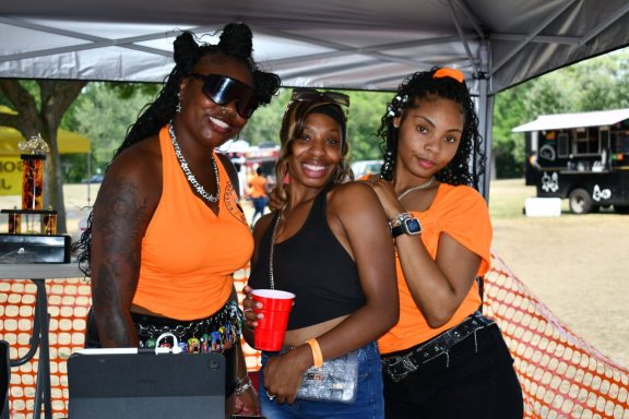 A few of the rally's beautiful volunteers